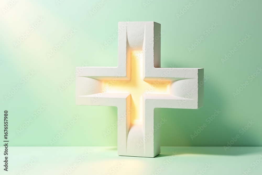 Obraz premium Christian cross light faith hope love religion jesus christ easter good friday church god christianity 3d render