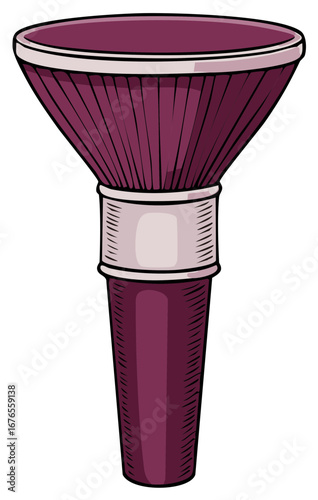 Deep purple makeup brush with light band and soft bristles for cosmetic application