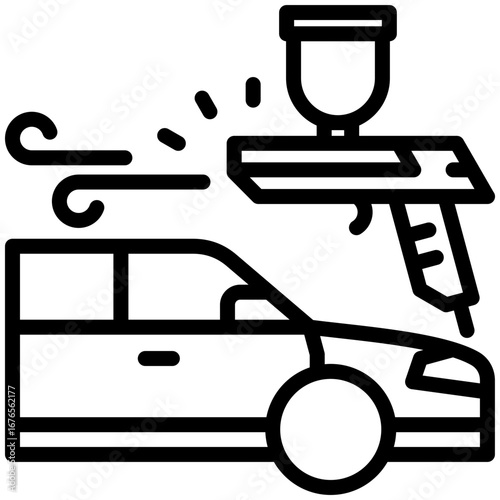 car painting icon isolated on white background. vector illustration icon for Car Maintenance