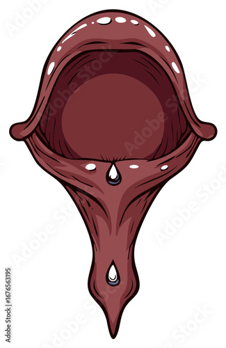 Surreal Open Mouth with Dripping Water Illustration