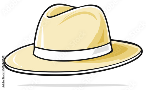 Classic Fedora Hat with White Ribbon Band