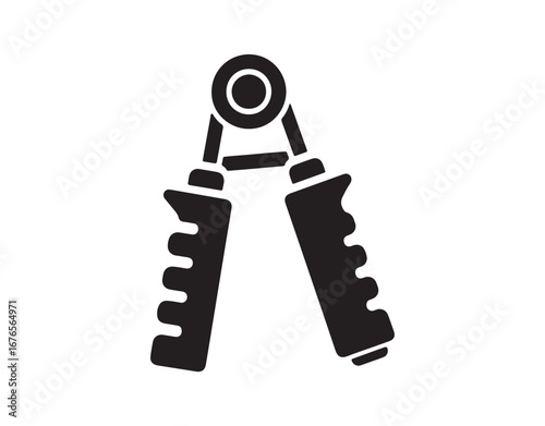 Solid glyph vector illustration of a hand grip

