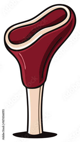 Stylized Tomahawk Steak with Marbling and Bone
