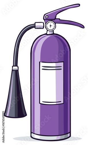 Purple Fire Extinguisher Illustration. Safety device. Emergency preparedness.