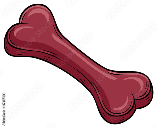 Stylized cartoon dog bone chew toy
