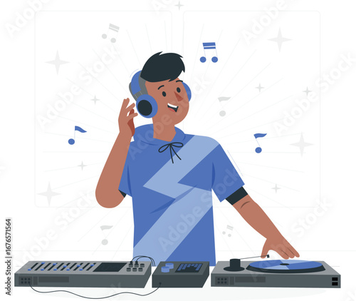 Animated dj boy character design