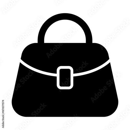 handbag purse solid black icon
