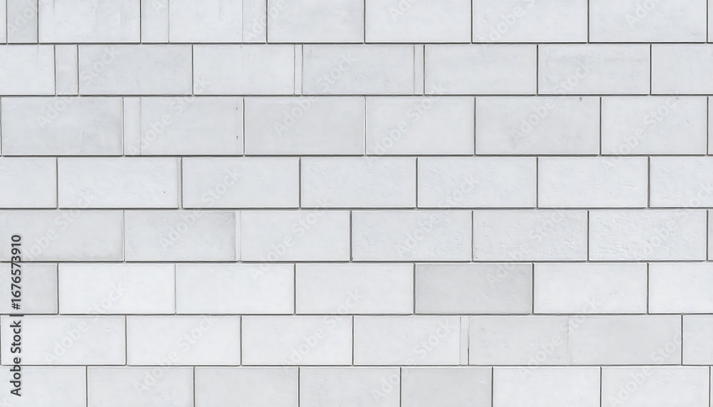 Naklejka premium White rectangular tiles form a seamless wall