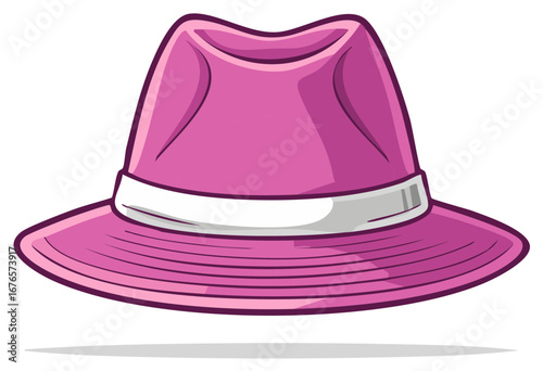 Vibrant Pink Fedora Hat Accessory for Fashionable Style