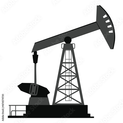 Oil refinery flat icon vector illustration isolated on white background. Perfect for web design, industrial, energy, and refinery themed visuals.