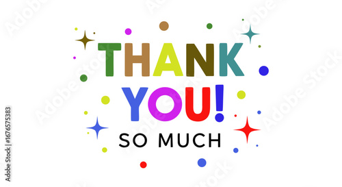 Colorful Thank You Card Design Expressing Gratitude with Vibrant Typography