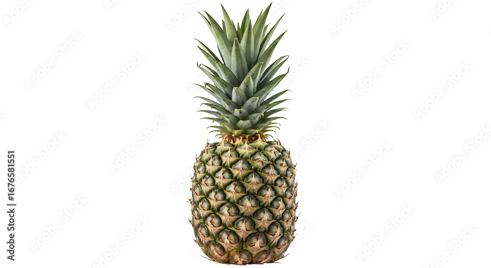 Obraz premium Whole Fresh Pineapple on Black Background
