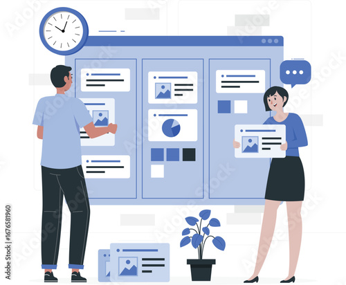 Kanban method visualization with rafiki character