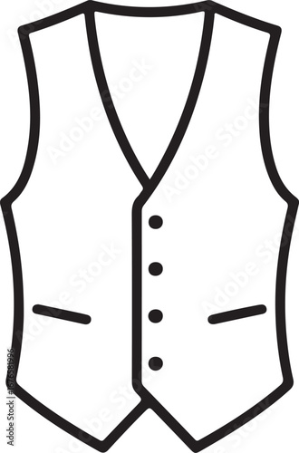 Simple outline drawing of a classic men s vest