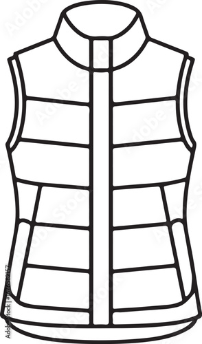 Simple outline illustration of a padded quilted vest