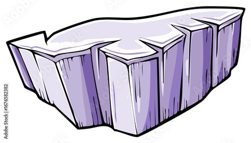 Cartoon Ice Floe Illustration Arctic Ocean Iceberg Block of Frozen Water