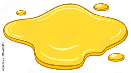 Golden Honey Splatter and Drops Animated Style on White