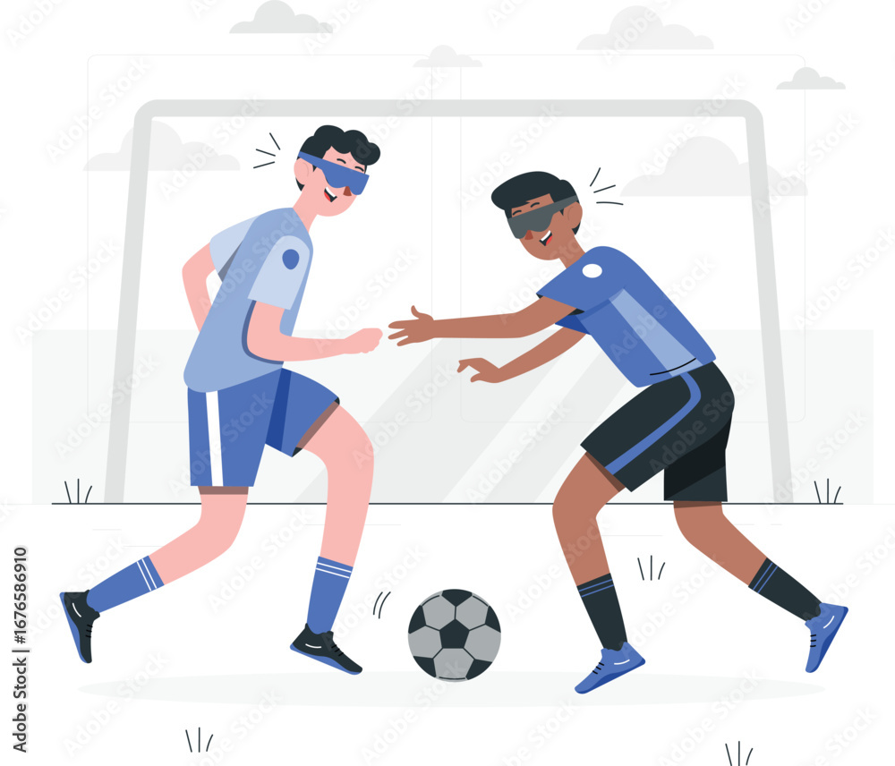 Fototapeta premium Paralympic football 5 a side athlete illustration