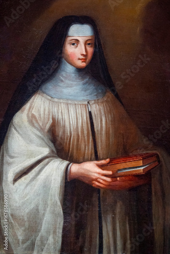 Cuadro en lienzo Painting (19th century) of Blessed Ombeline, Cistercian nun and sister of Saint Bernard