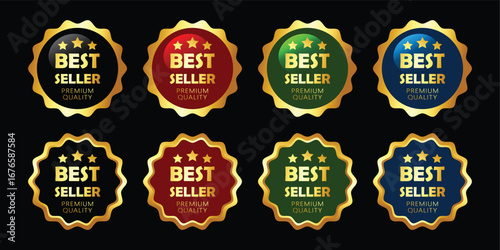 Set of Best Seller label for business purpose