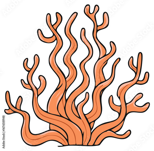 Stylized Coral Illustration Ocean Life Marine Ecosystem Underwater World Coral Reefs
