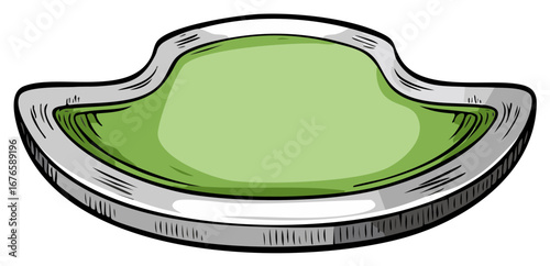 Abstract Serving Dish with Light Green Fill, Artistic Culinary Presentation with Unique Design, Dining Decoration