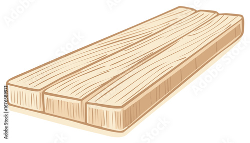 Rough textured wooden planks joined together simple illustration