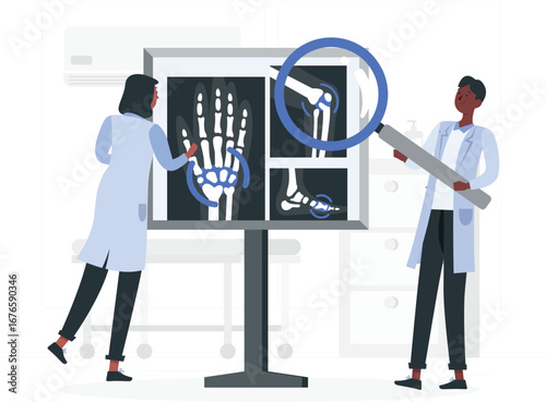 Rheumatology medical illustration with rafiki character