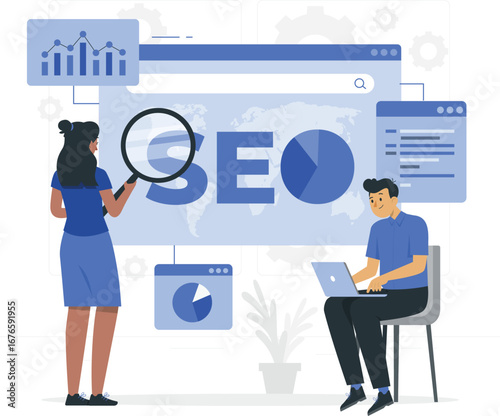 Seo analytics team rafiki character design