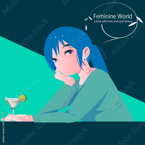 物憂げな可愛い女性