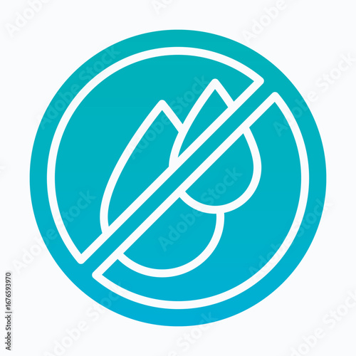 Free Download No Water Vector Icon, Isolated Vector Silhouette Gradient Style Icon, - GFXLoad