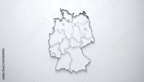 Outline of Germany's map on a minimalist background, symbolizing geography and unity