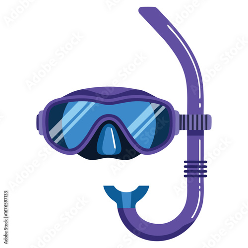 Dive mask and snorkel vector illustration in flat style isolated on white background great for vacation sea diving underwater swimming and water sport themed visuals