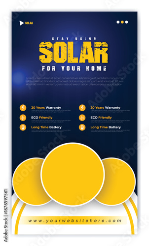 Solar energy panel and power saving Flyer and poster design