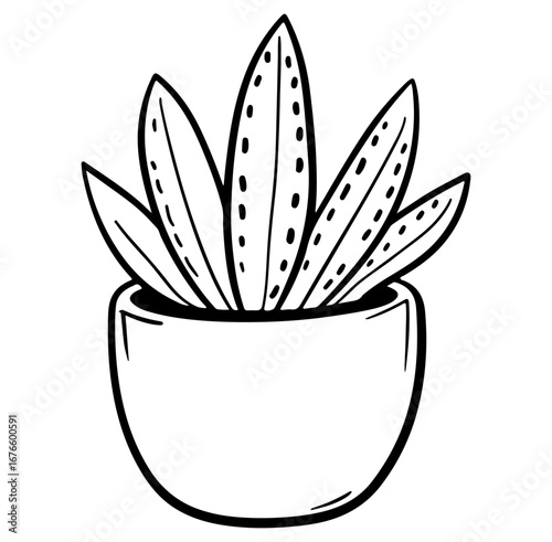 This black and white illustration features a container filled with crispy fries. Perfect for food-related projects or culinary themes. Versatile and simple in design.