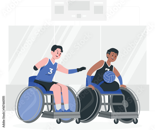 Wheelchair rugby player character design