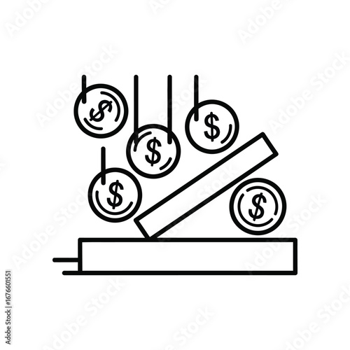 Financial Equilibrium: A stark, clean illustration depicting a system of balanced finances, showcasing the careful interplay of resources and the concept of monetary stability.