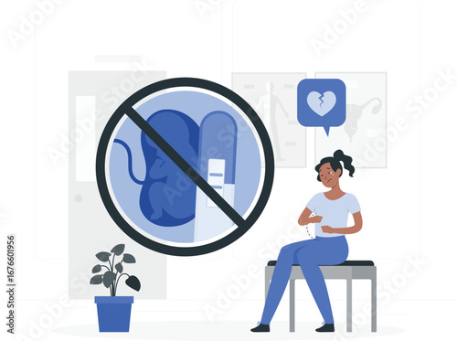 Illustration of a woman facing infertility challenges
