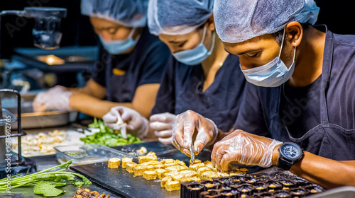 Food processing area where survivors attempt to decontaminate scavenged food items washing and testing procedures safety protocols