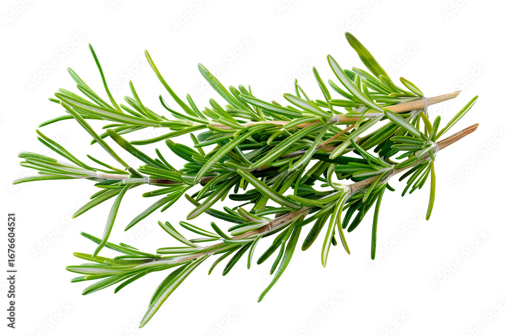 Fototapeta premium Fresh Rosemary Sprigs Isolated on Black Background