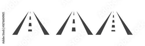 black road clip art on white background showcasing different perspectives