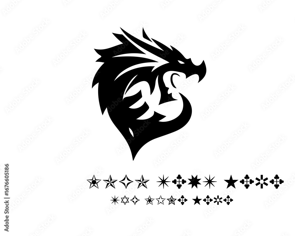 Obraz premium Dragon Logo Design Vector