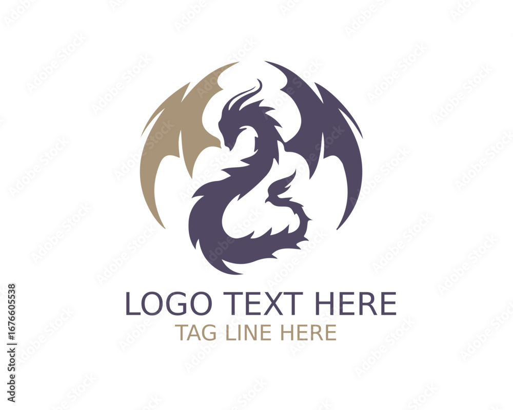 Obraz premium Dragon Logo Design Vector