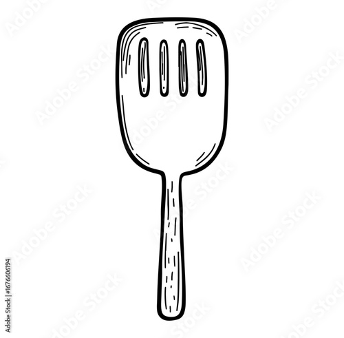 Hand-drawn Kitchen Spatula Illustration for Culinary and Cooking Themes