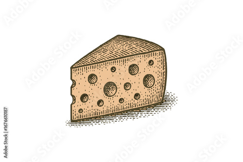 Hand Drawn Cheese Illustration, vector Illustration