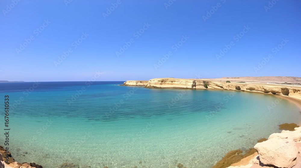 Fototapeta premium Inland Sea at Dwejra, Gozo, Malta, wide angle