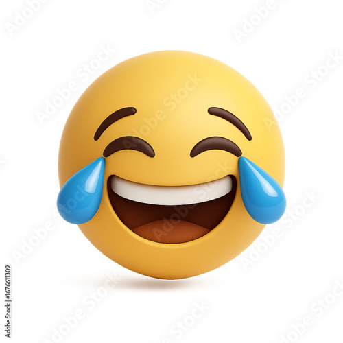 Laughing face emoji with tears joy and humor