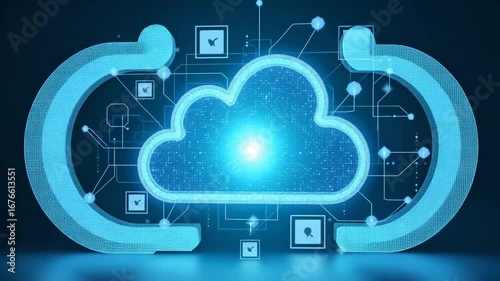 Sophisticated cloud business solutions illustration demonstrating integrated digital services and strategic IT frameworks that optimize enterprise performance in  Photo Stock  Concept  and empty space
