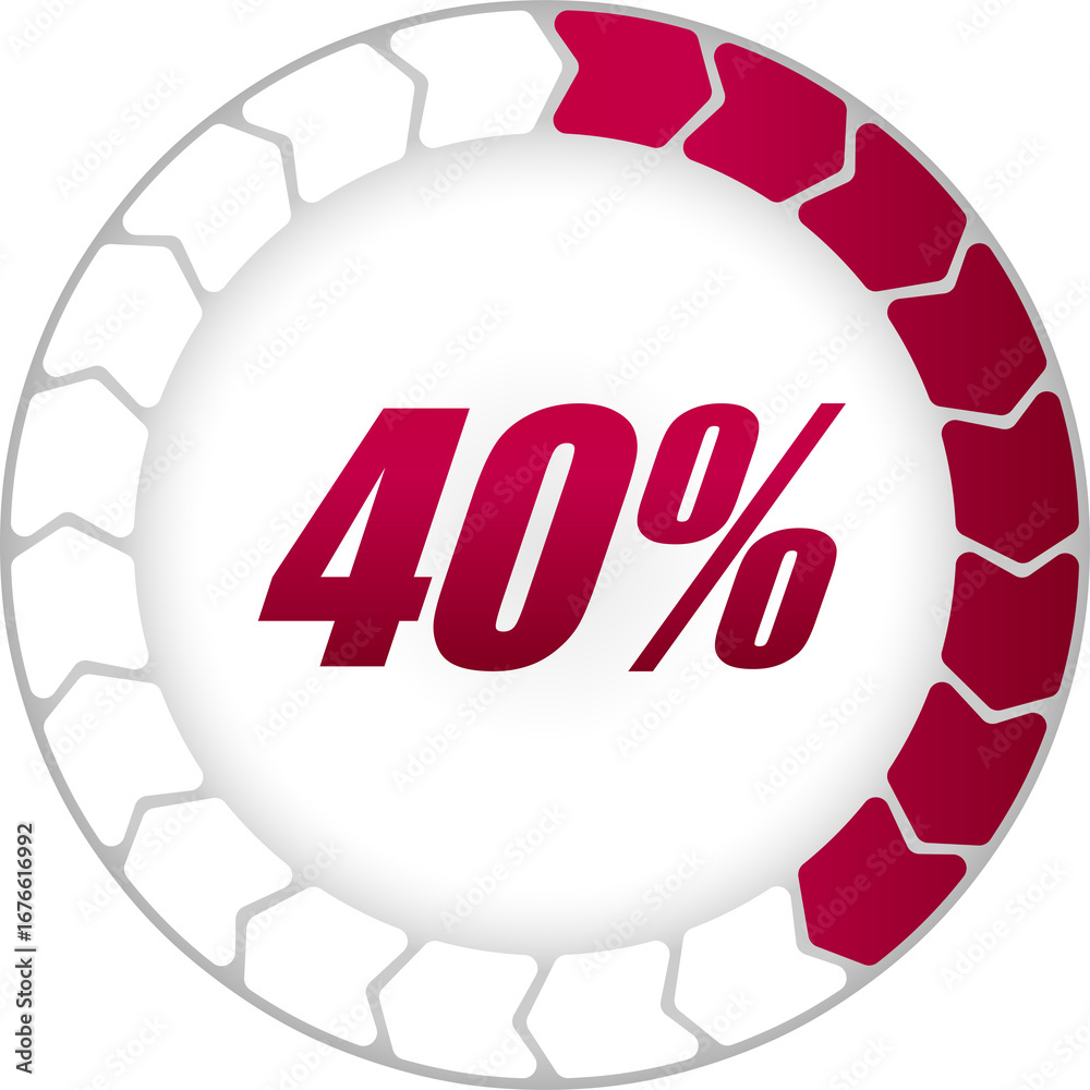 Fototapeta premium Percentage and Progress Icon. 40% Illustration