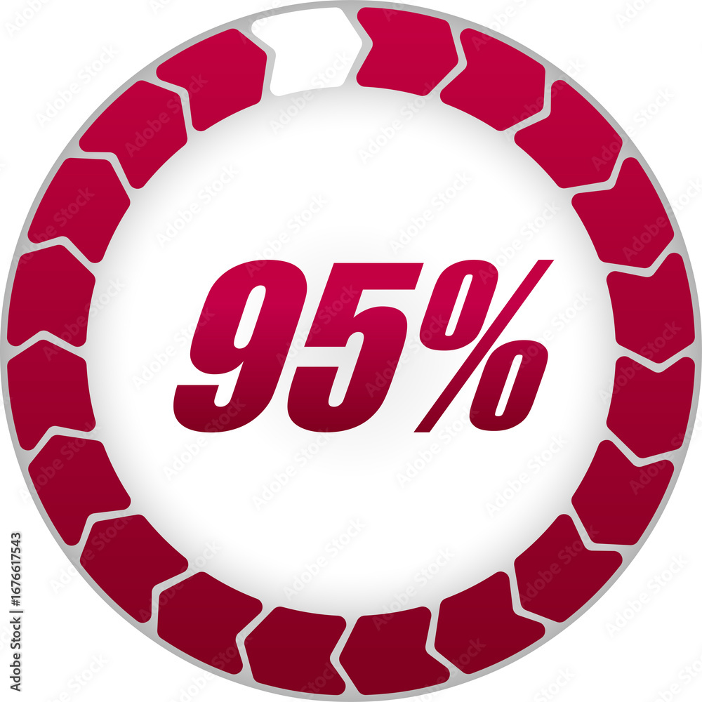 Fototapeta premium Percentage and Progress Icon. 95% Illustration